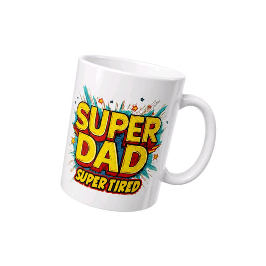 Father's Day "Super Tired" Hero Dad Mug - 11oz