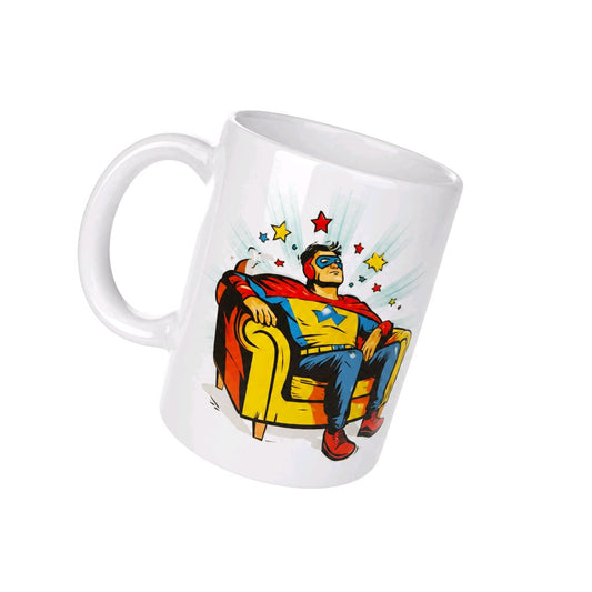 Father's Day "Super Tired" Hero Dad Mug - 11oz